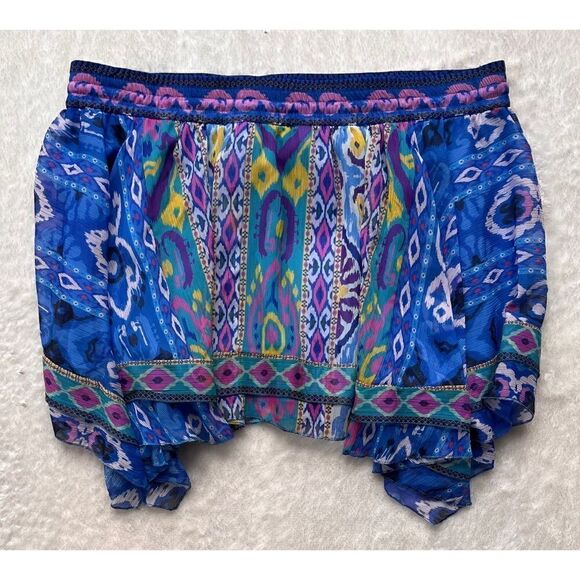 NWT Zara High Waisted Aztec Tribal Printed Asymmetric Hem Pull On Mini Skirt - Picture 16 of 16